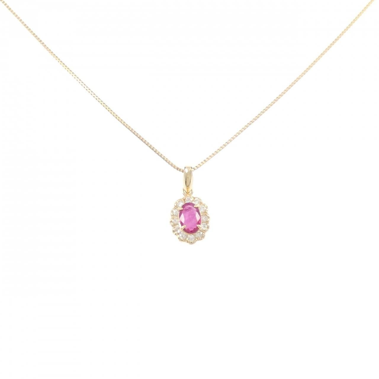 K18YG ルビー ネックレス