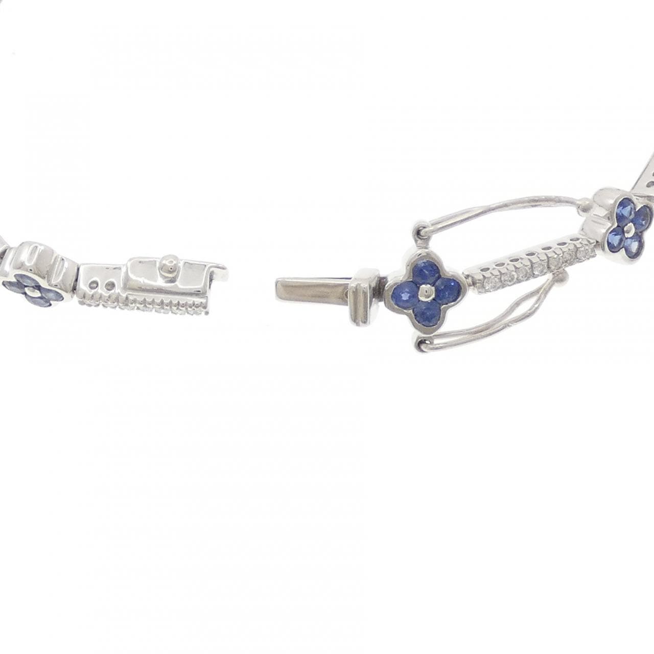 K18WG フラワー サファイヤ ブレスレット 2.25CT