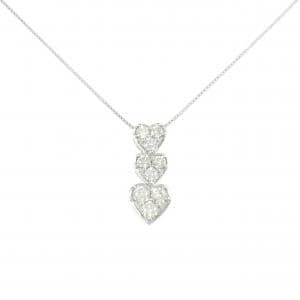 K18WG ハート ダイヤモンド ネックレス 0.40CT
