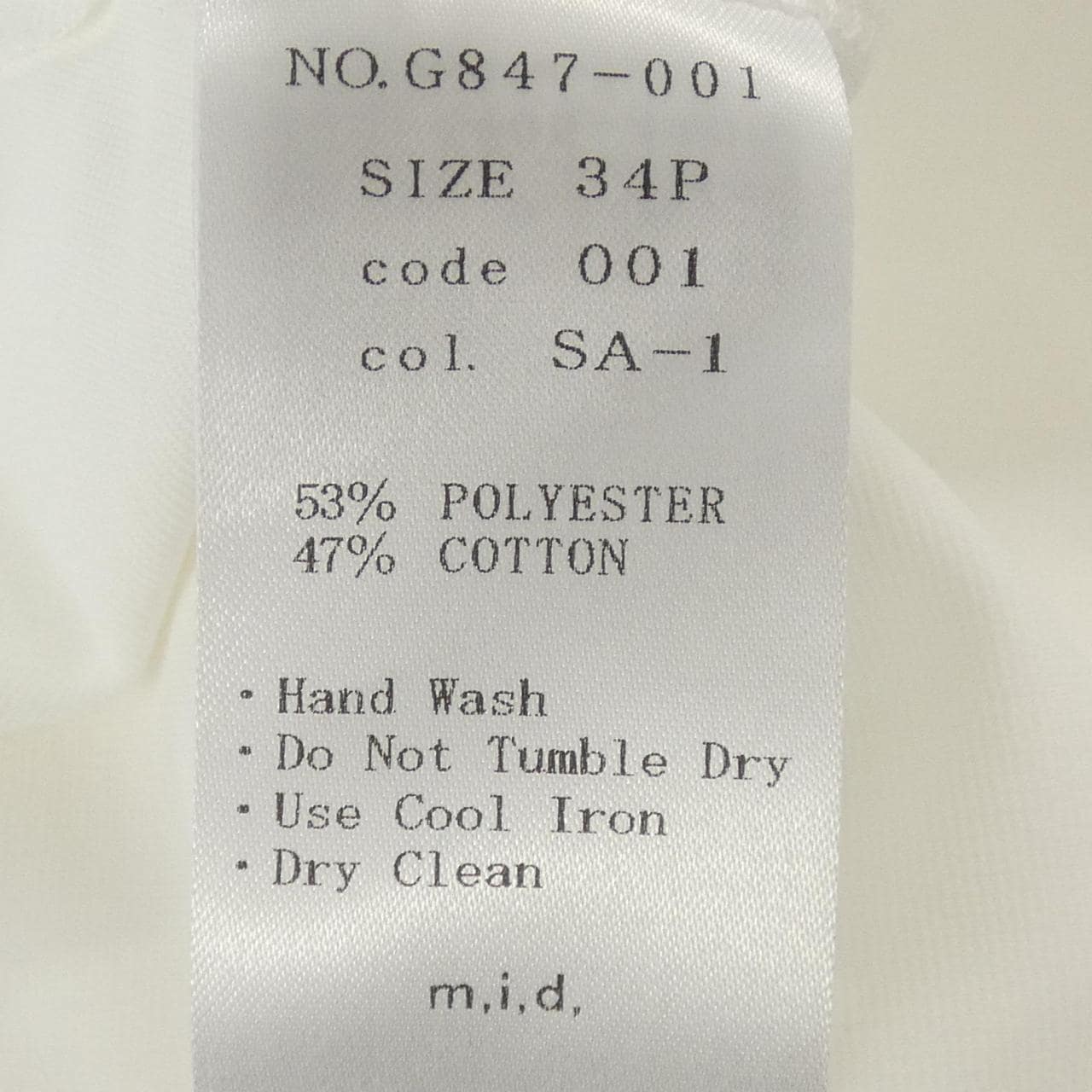 m,i,d G847-001 トップス
