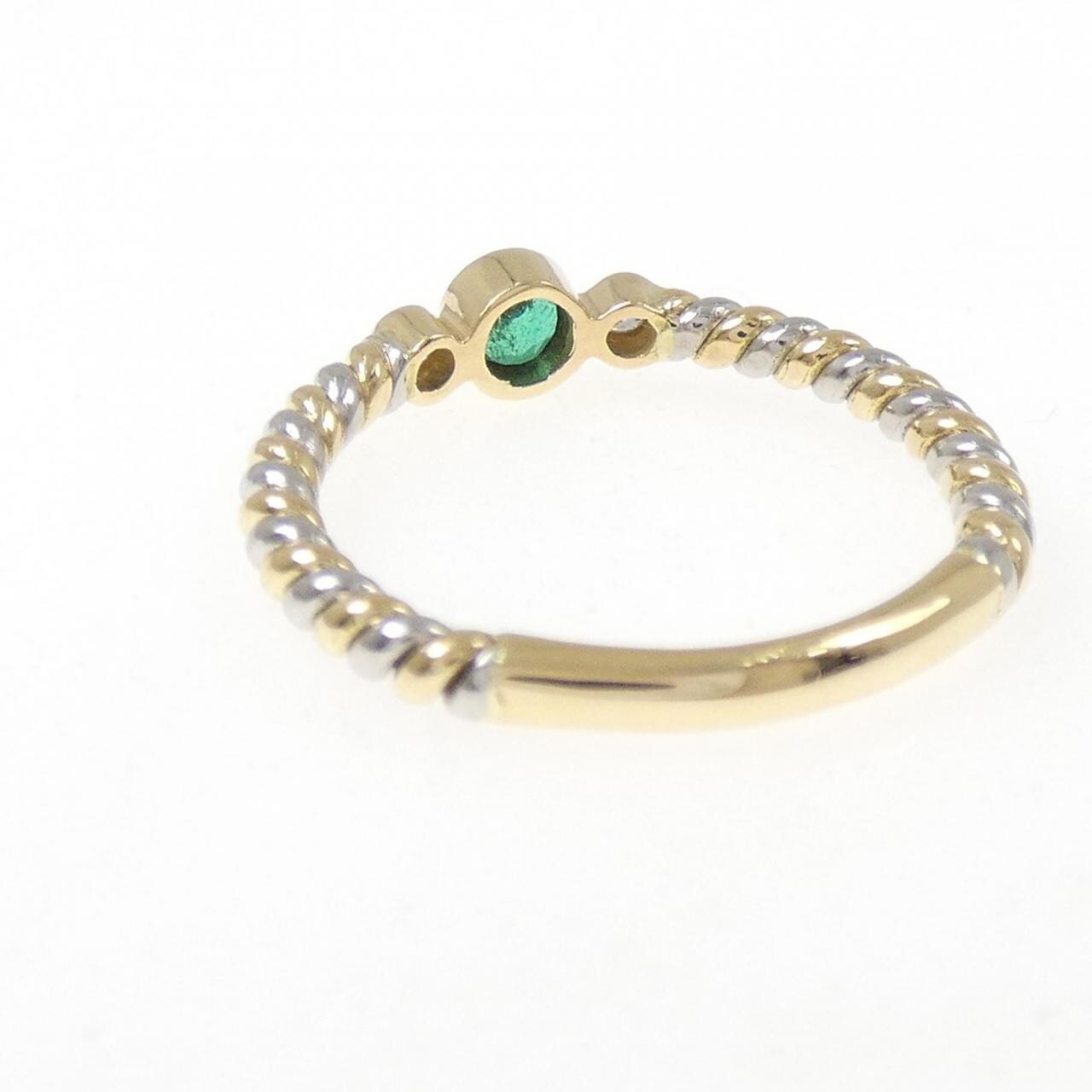 18K/PT900 エメラルド リング 0.17CT