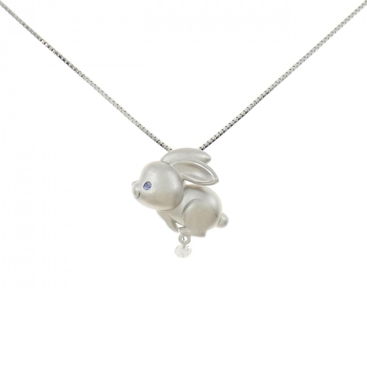 PT ラビット サファイヤ ネックレス 0.01CT
