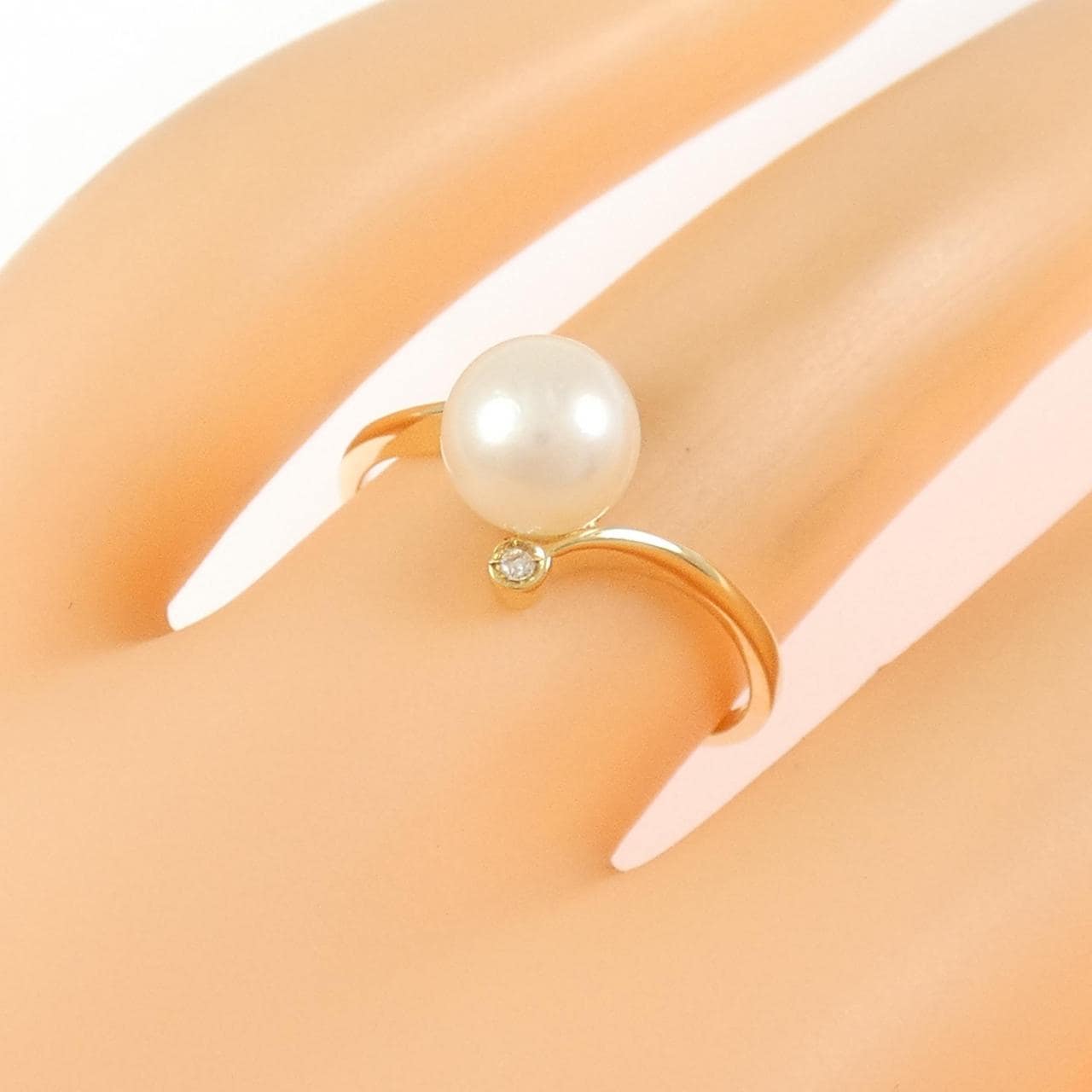 K18YG アコヤパール リング 6.5mm