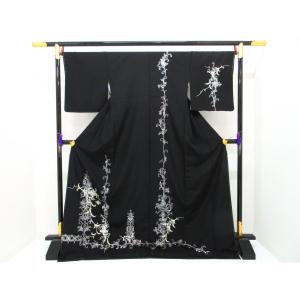 【未使用品】訪問着　銀彩加工　刺繍入り