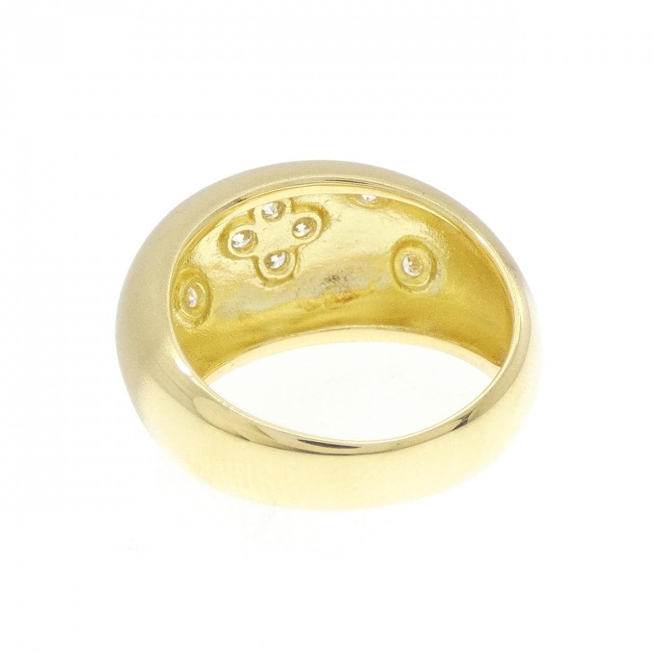K18YG フラワー ダイヤモンド リング 0.36CT