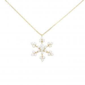 K18YG スノーフレーク ダイヤモンド ネックレス 1.50CT