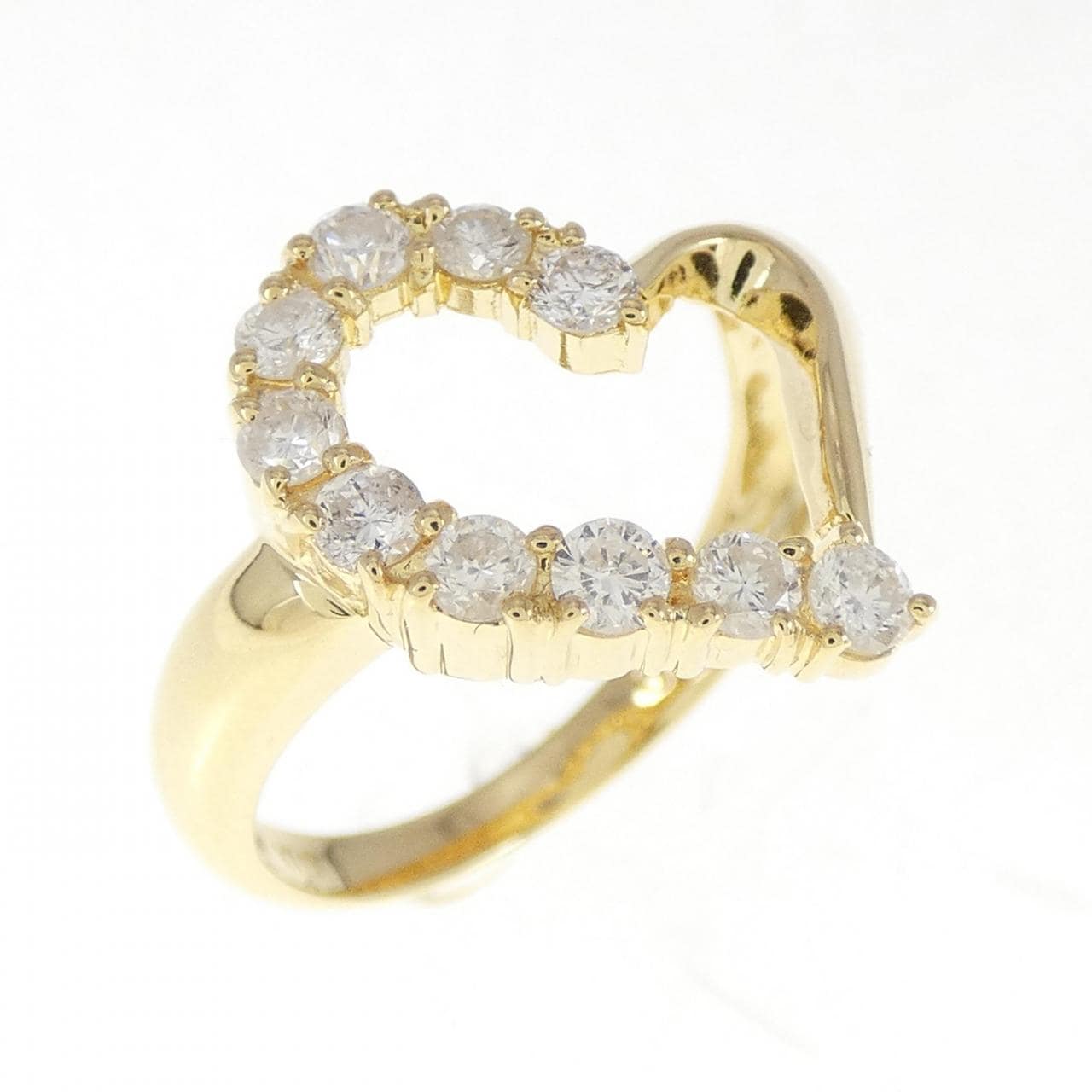 K18YG ハート ダイヤモンド リング 0.50CT