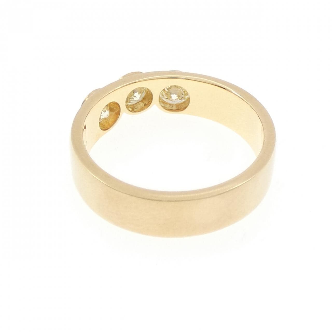 【新品】K18YG スリーストーン ダイヤモンド リング 0.67CT