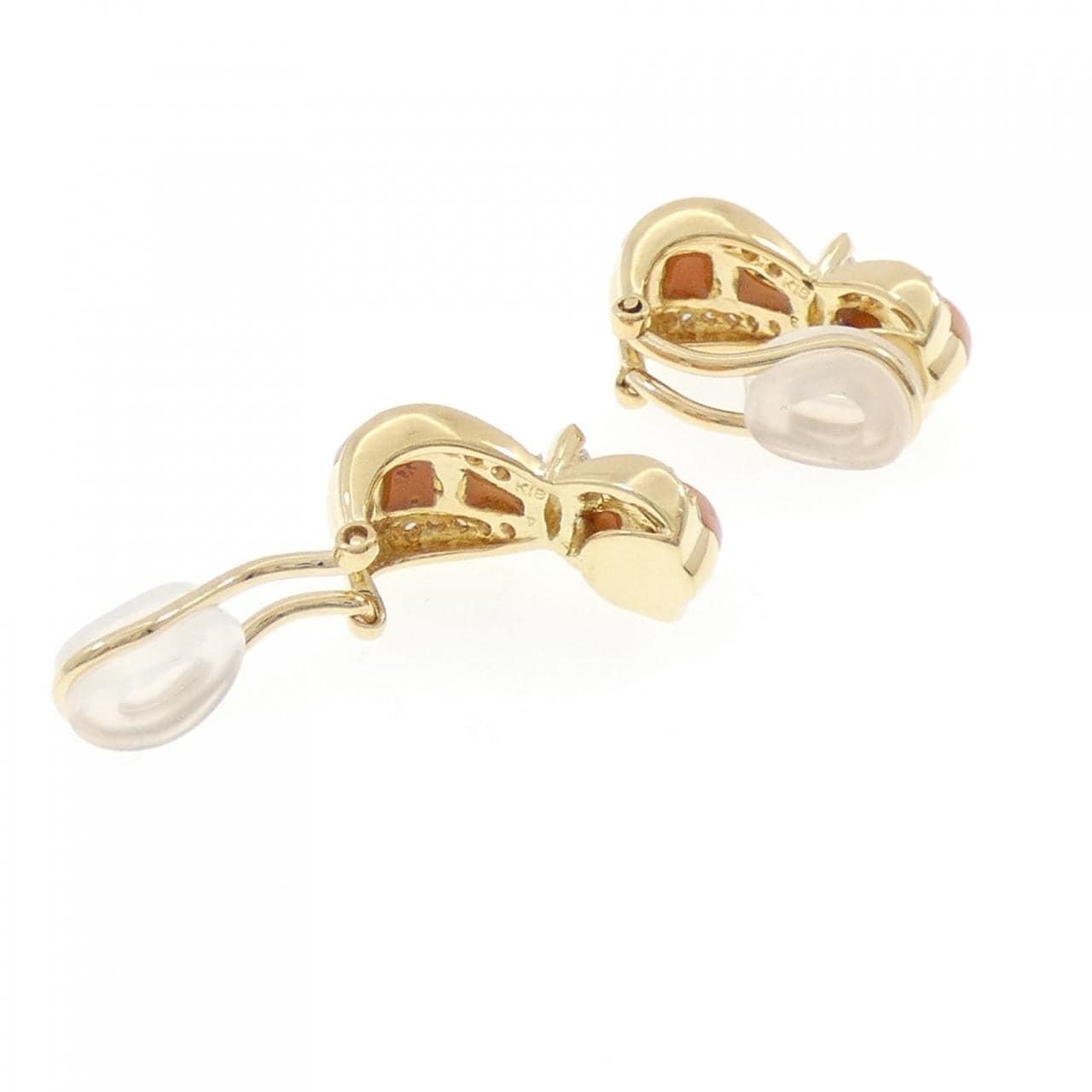 K18YG サンゴ イヤリング