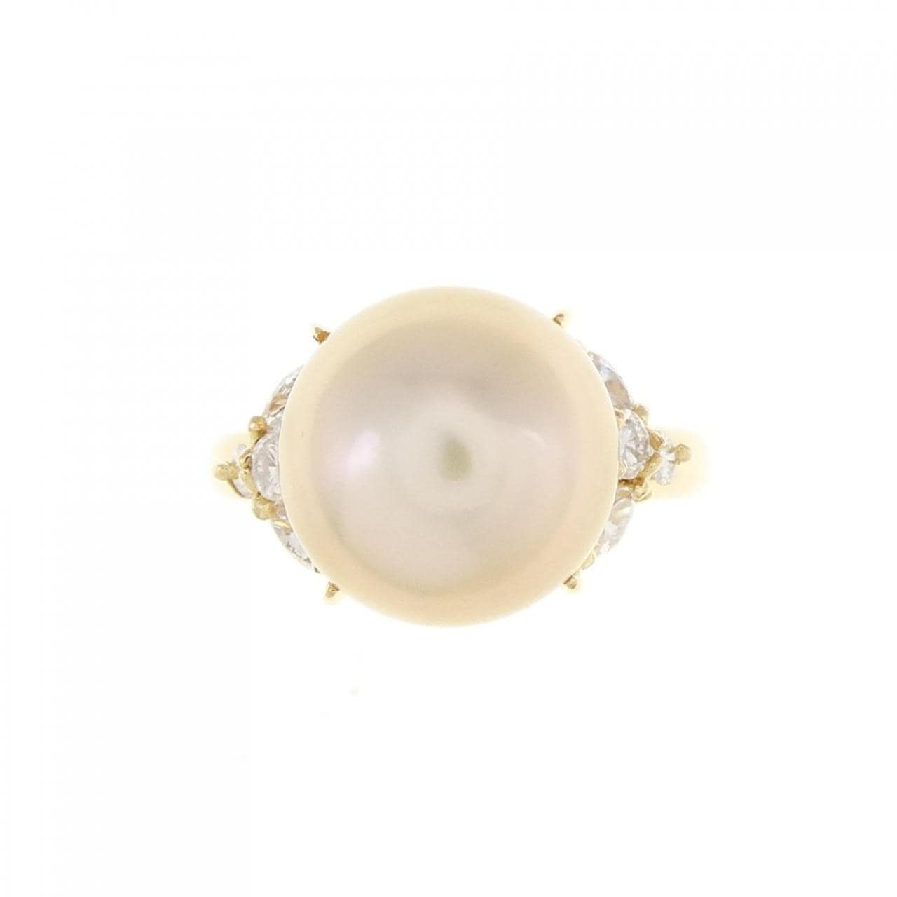 K18YG White Butterfly Pearl ring 11mm