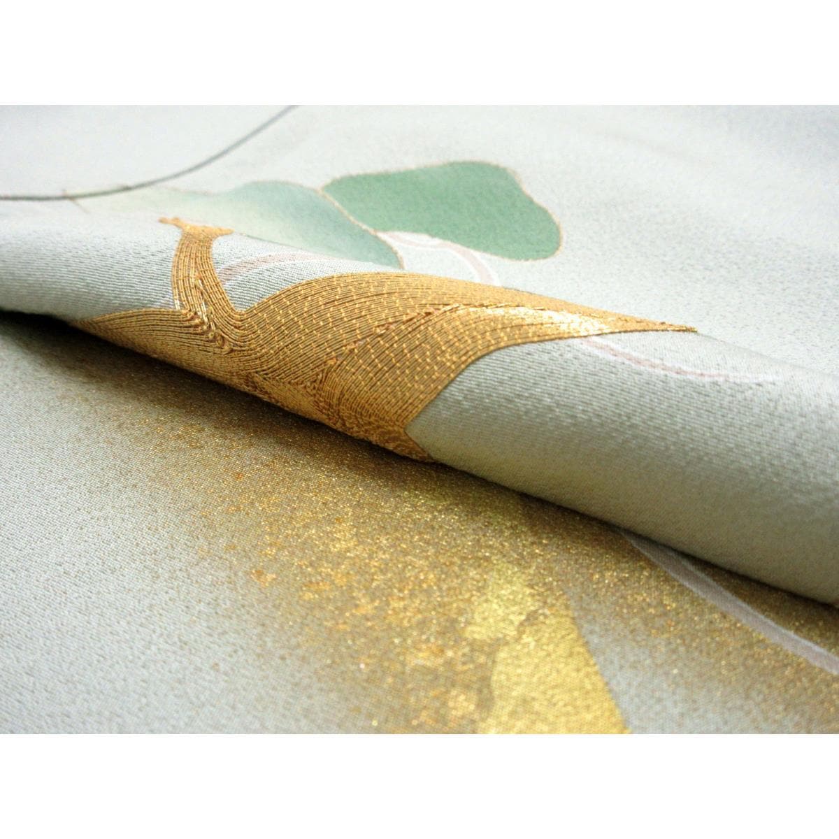[未使用品] 单层、彩色和服、可作为正式和服使用、友禅金箔饰面、圆形紫藤、袖长 S 码