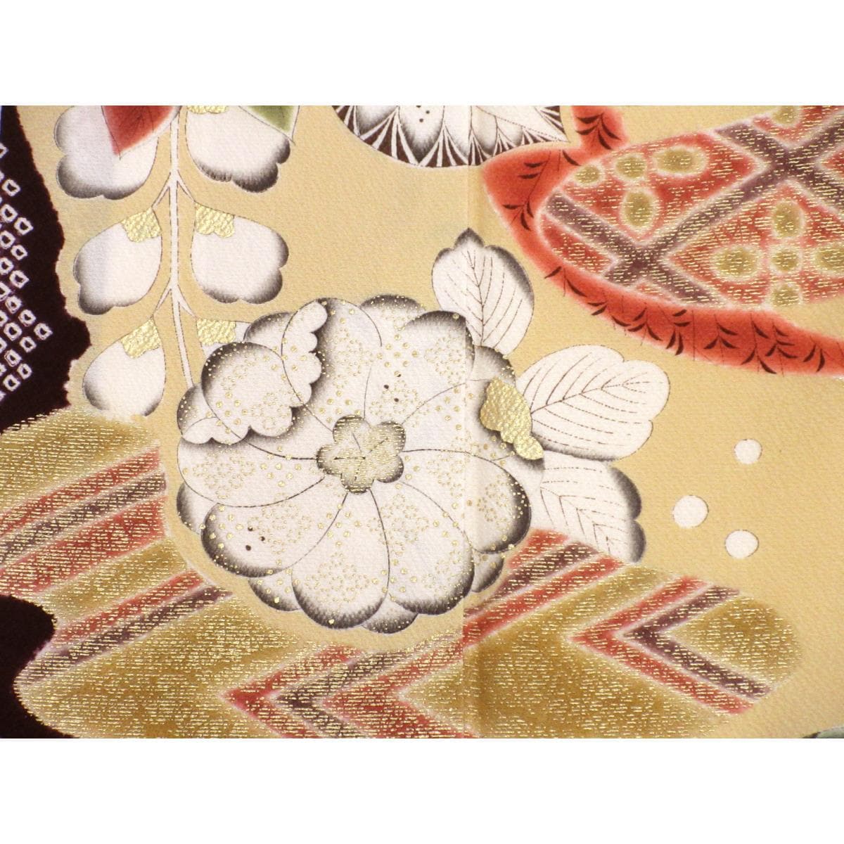 振袖　友禅金彩加工　絞り入