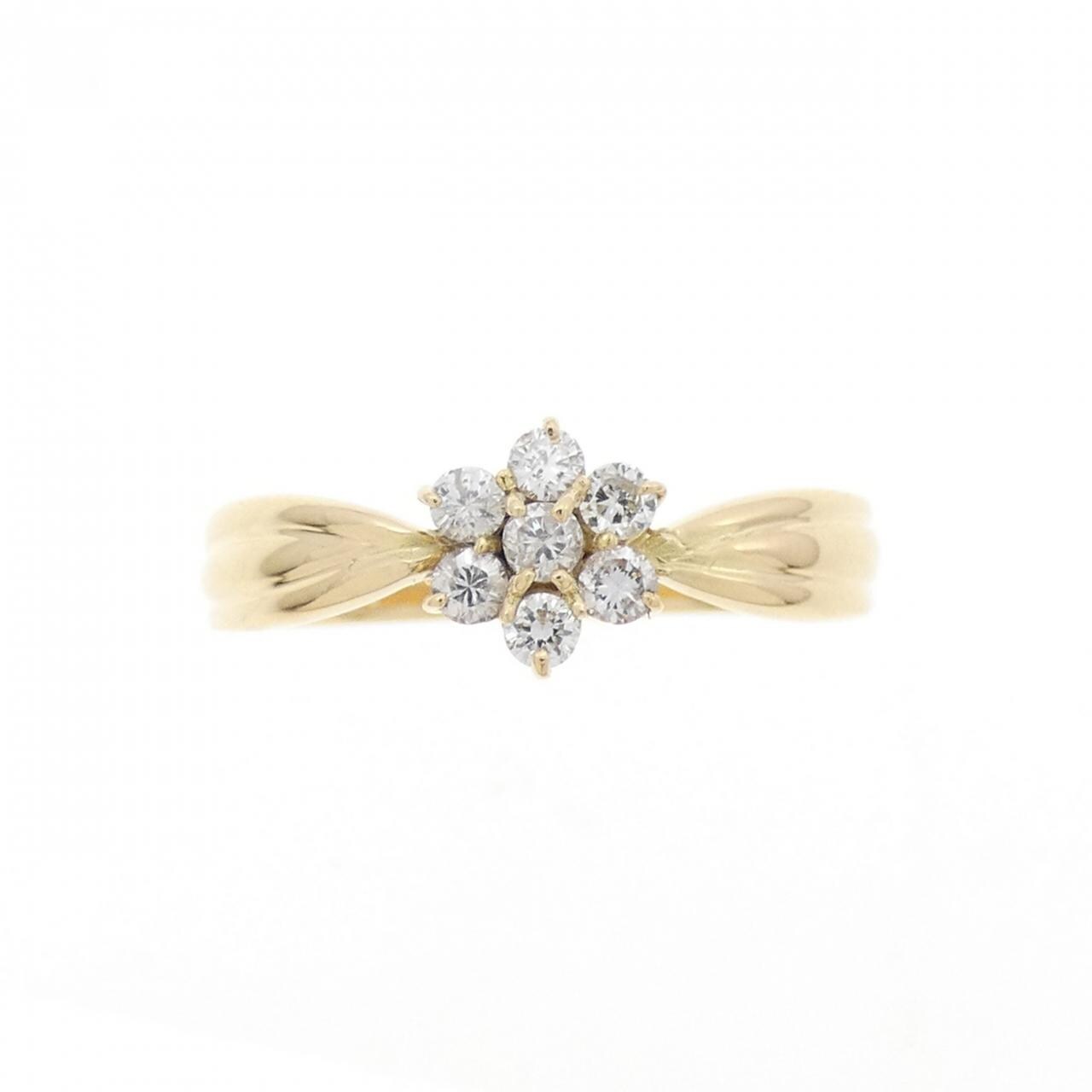 K18YG フラワー ダイヤモンド リング 0.20CT