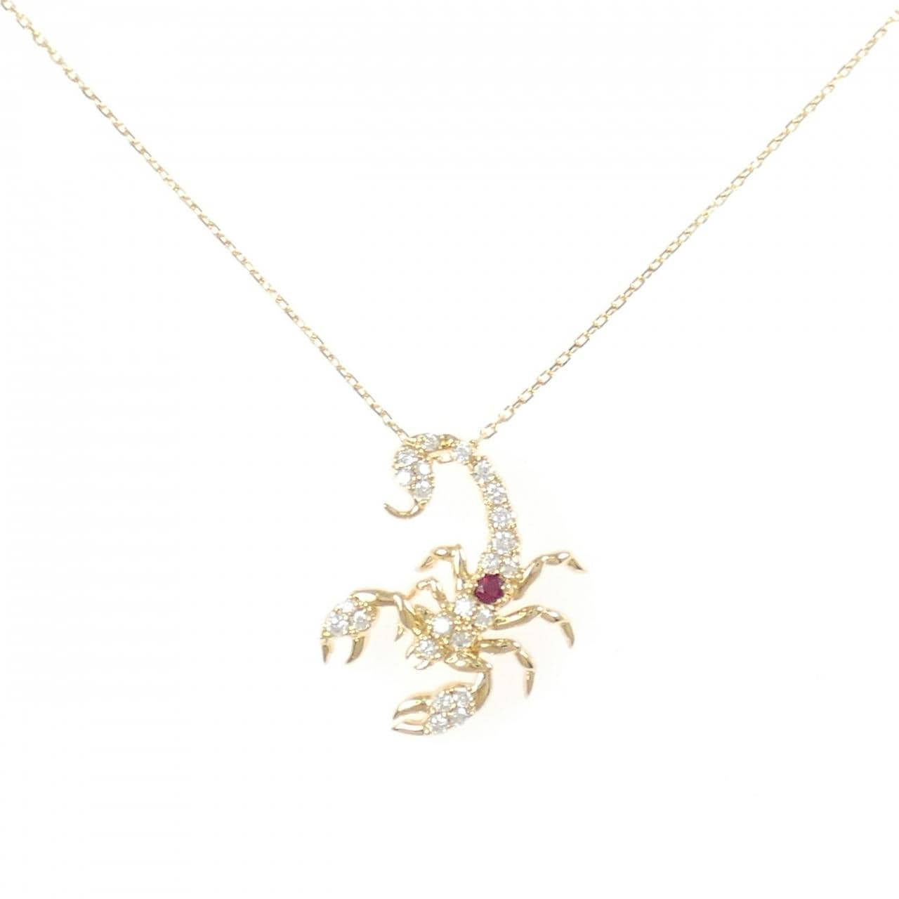 K18YG サソリ ルビー ネックレス 0.02CT