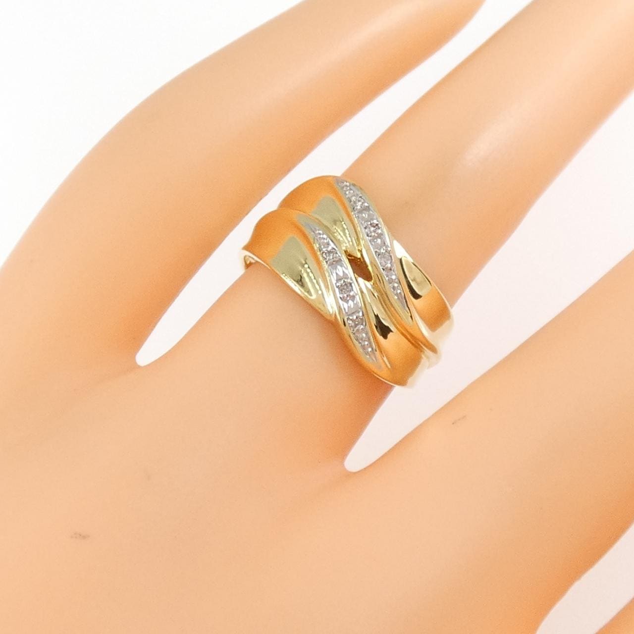 K18YG/PT900 ダイヤモンド リング 0.03CT