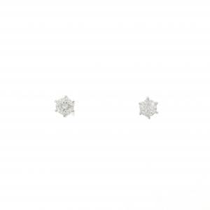 PT900 ソリティア ダイヤモンド ピアス 0.20CT