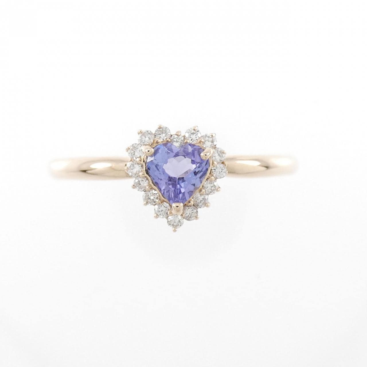 K10PG heart Tanzanite ring