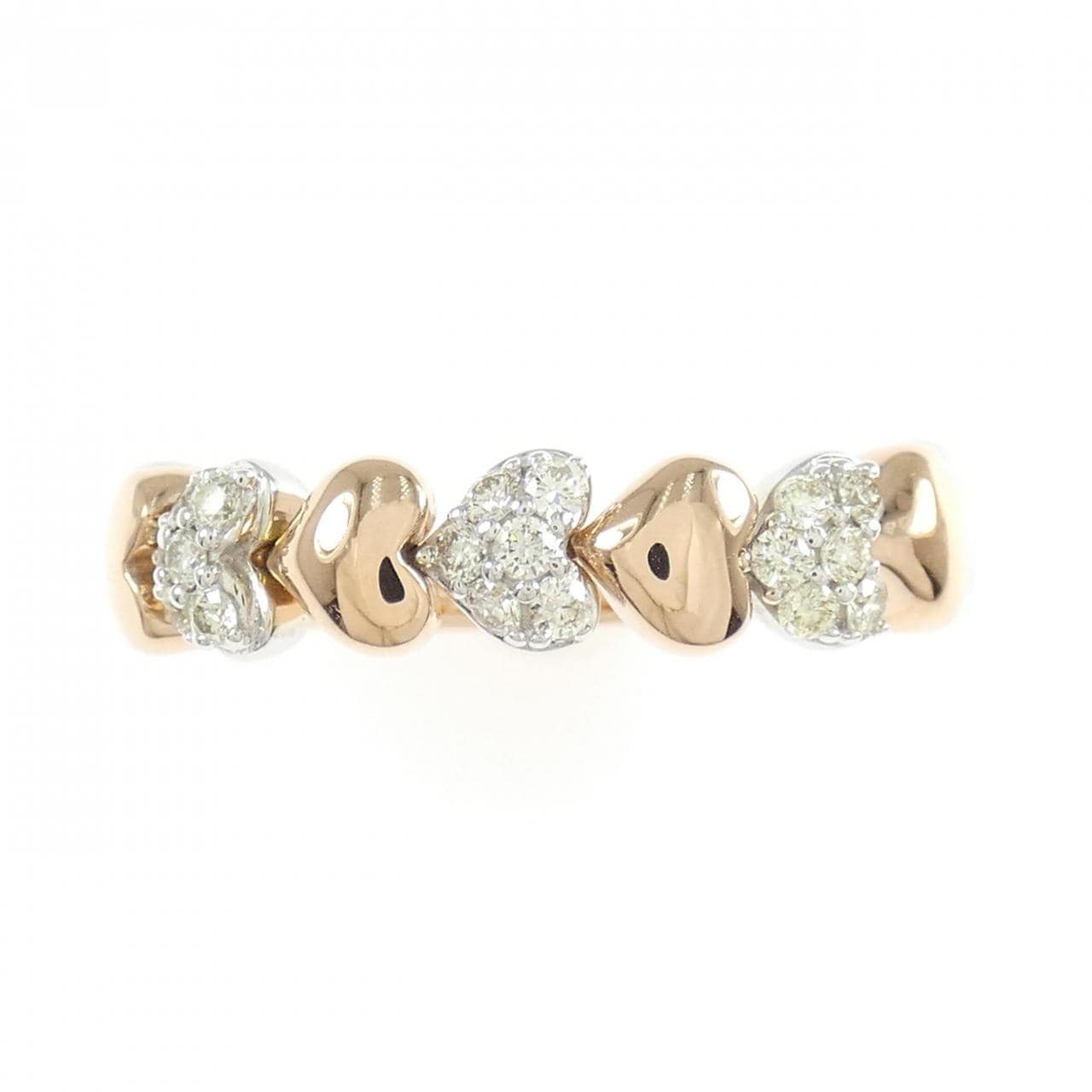 K18PG/K18WG ハート ダイヤモンド リング 0.25CT