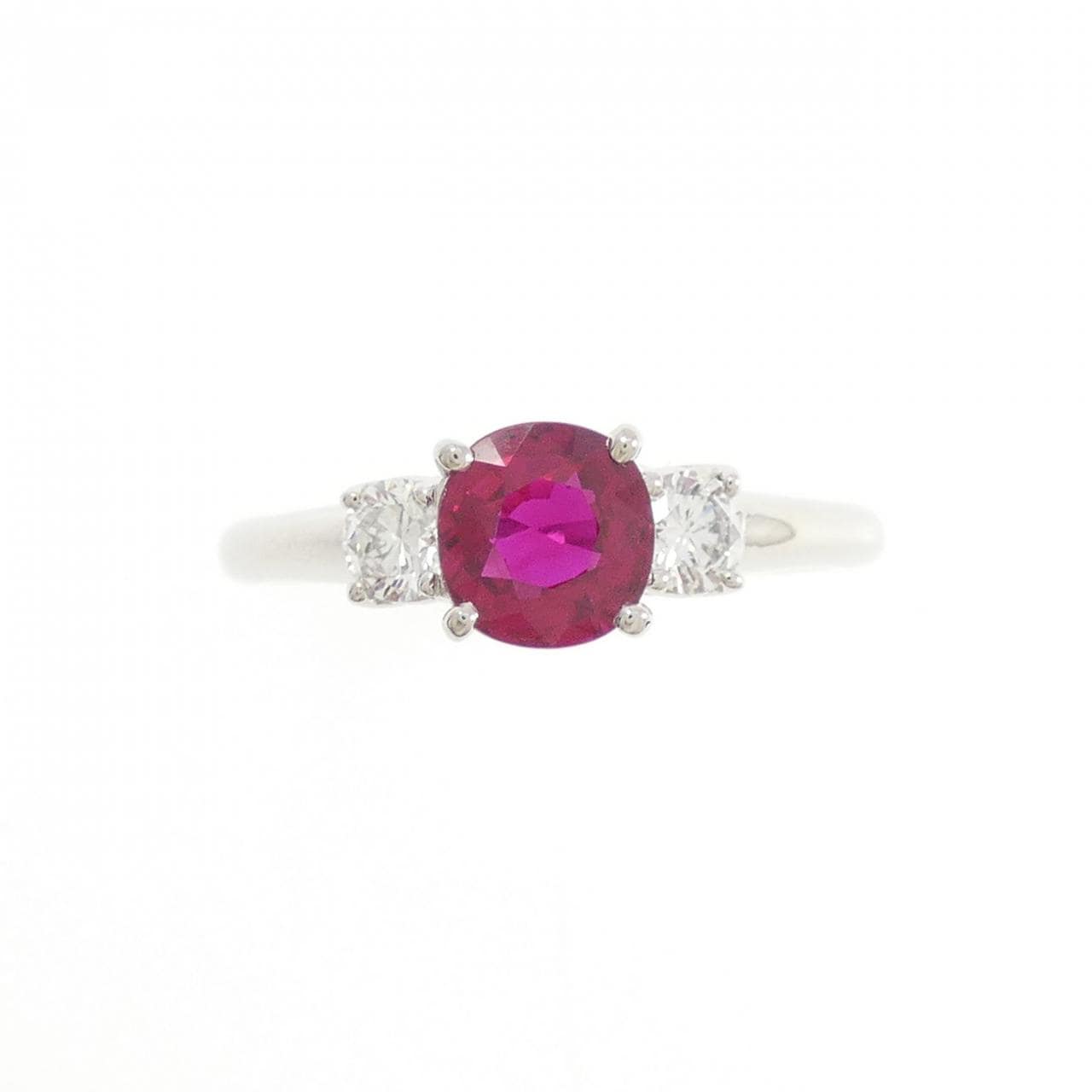 PT900 Ruby Ring, 1.025 CT, Burmese