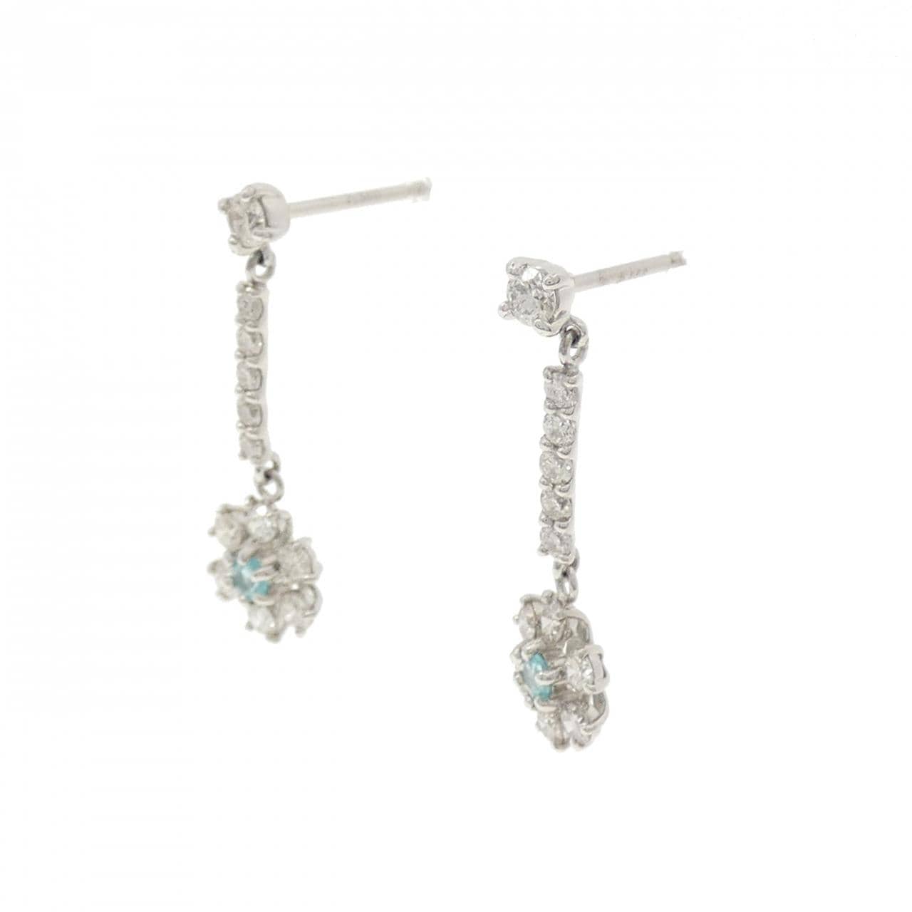 【新品】PT900 フラワー トルマリン ピアス 0.08CT