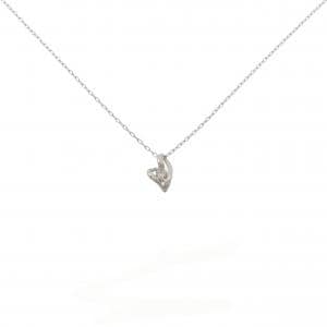 PT900/PT850 ハート ダイヤモンド ネックレス 0.10CT