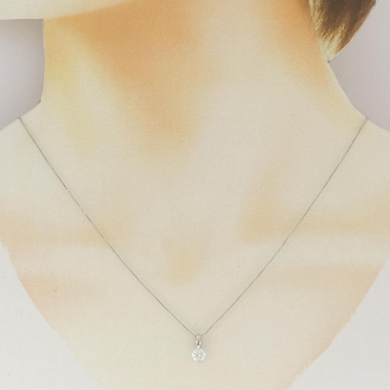 PT900/PT850 ソリティア ダイヤモンド ネックレス 0.4CT