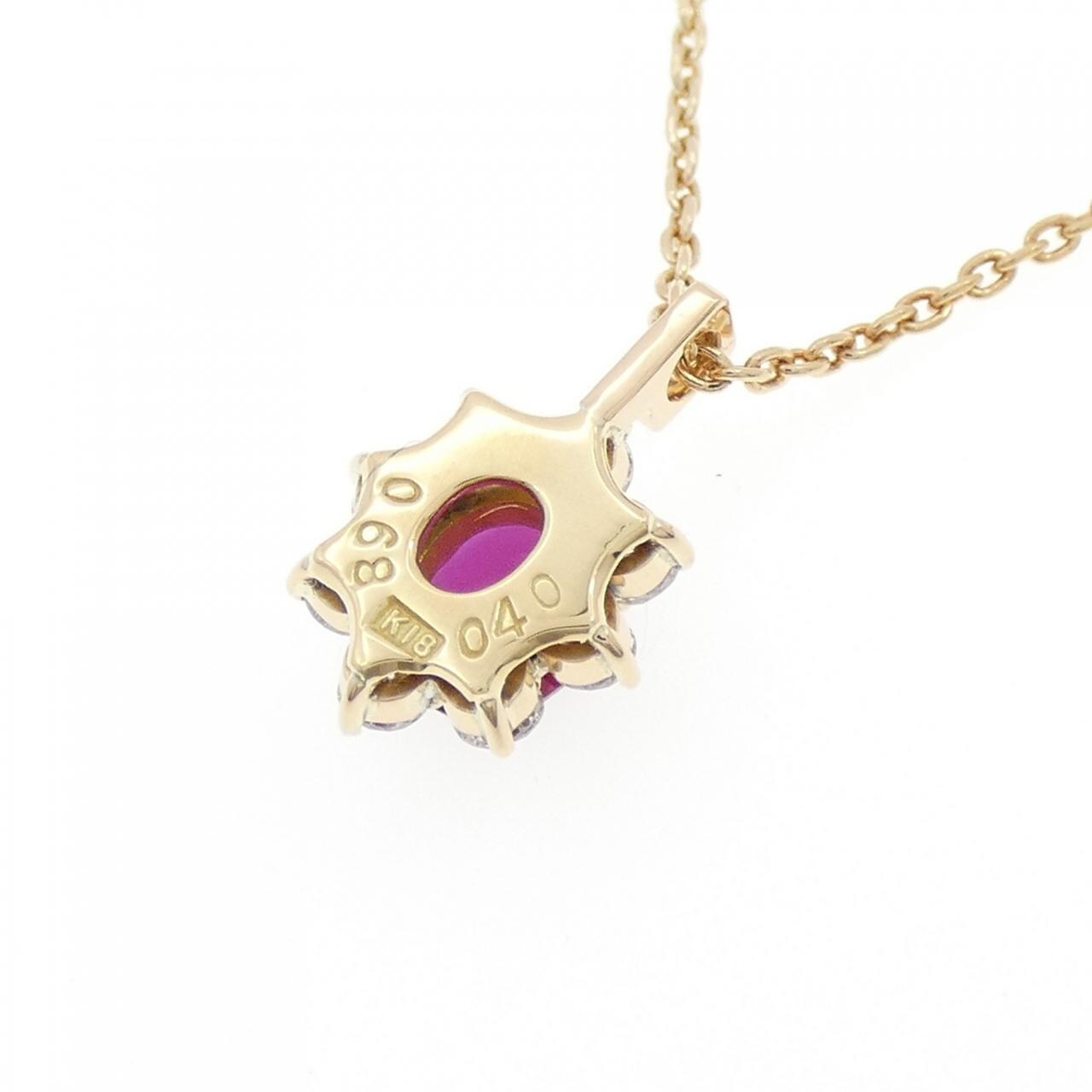 K18YG ルビー ネックレス 0.68CT