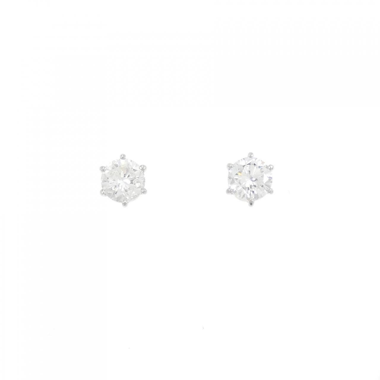 PT Solitaire Diamond Earrings 1.074CT