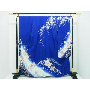 Furisode Yuzen gold color processing Bokashi dyeing with embroidery
