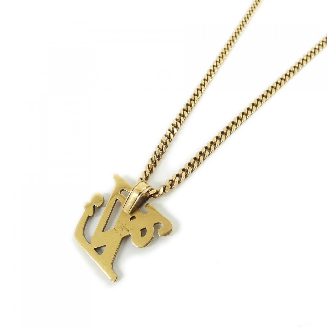 LOUIS VUITTON Collier Squared LV Gold MP2692 Necklace