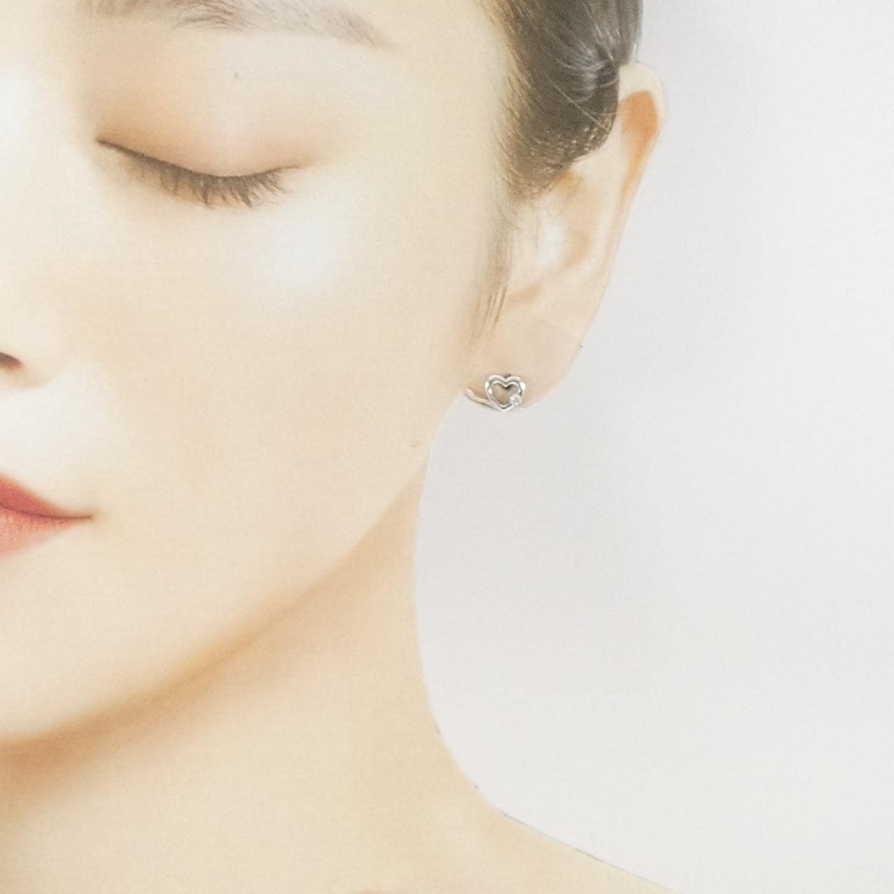 フォリフォリ ハート ダイヤモンド ピアス 0.06CT