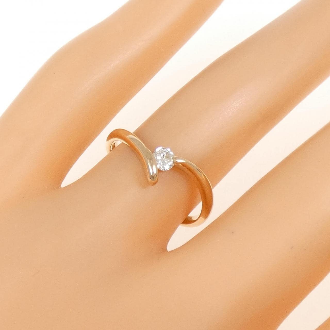 K18PG ダイヤモンド リング 0.12CT