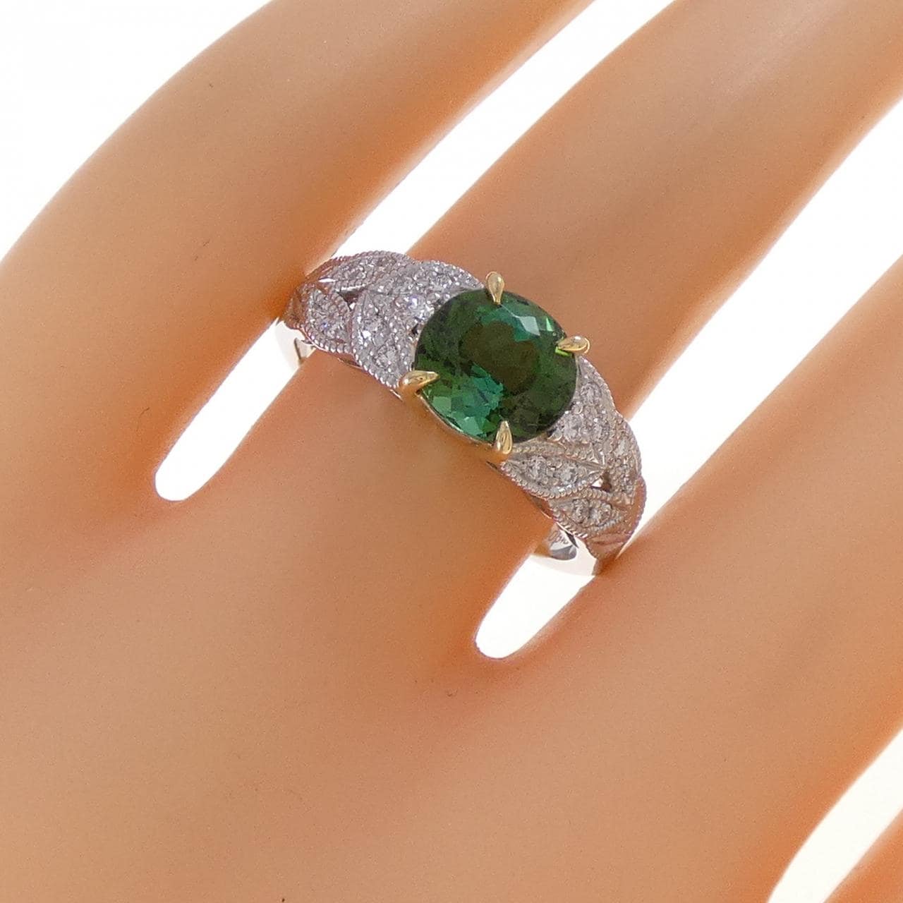 PT900/K18YG トルマリン リング 1.994CT