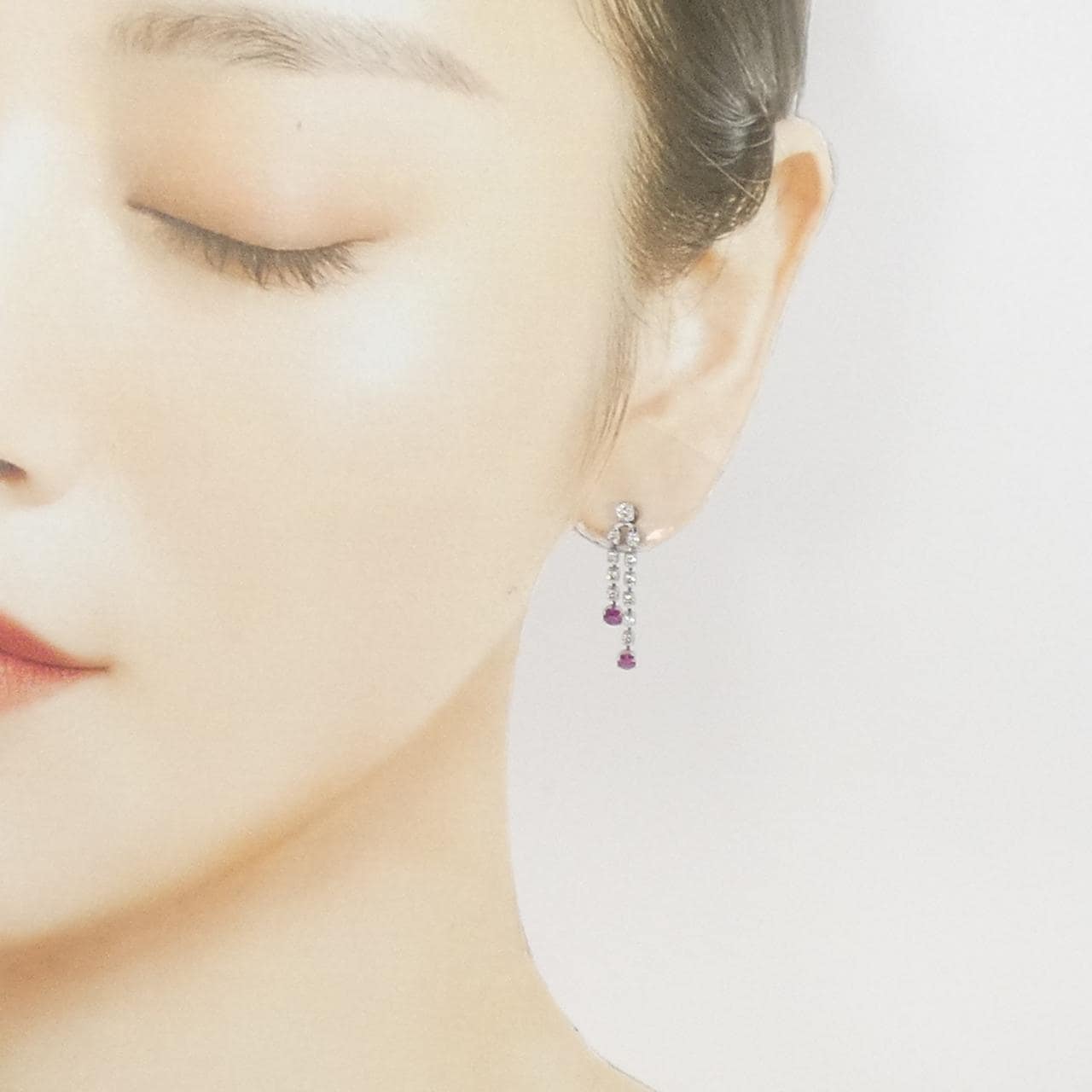 K14WG ルビー ピアス 0.54CT