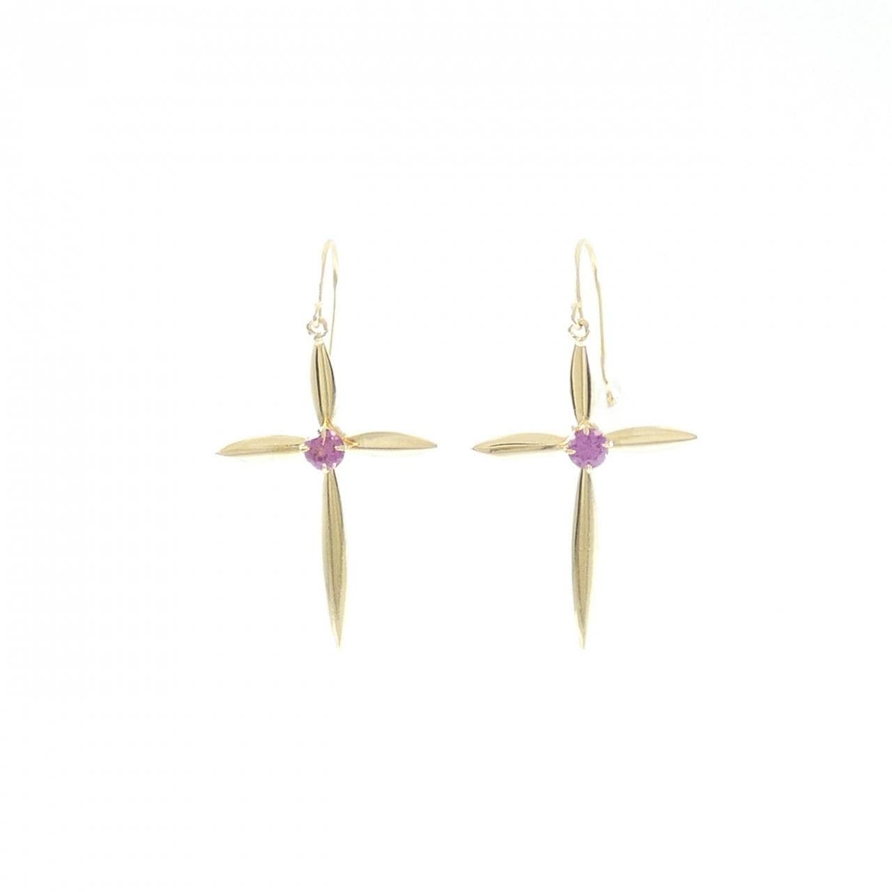 K18YG ガーネット ピアス