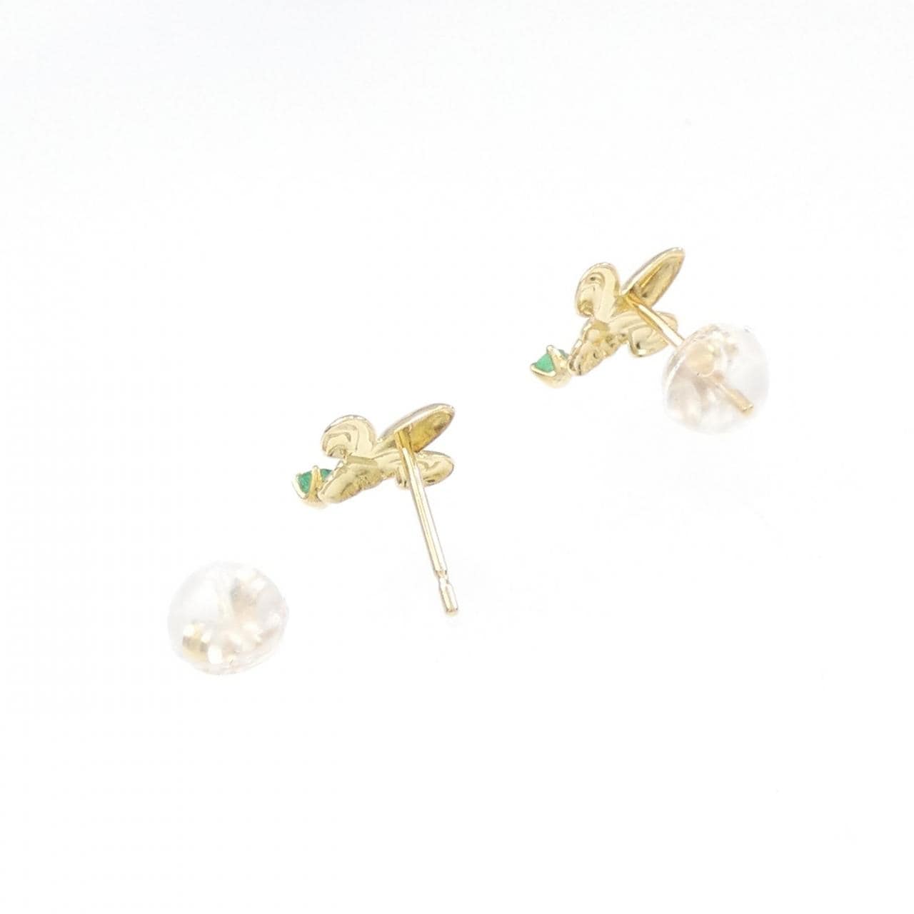 K18YG emerald earrings