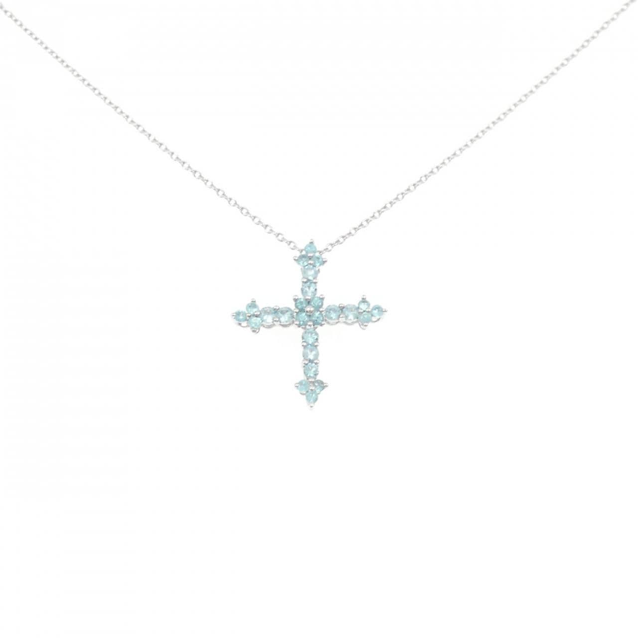 K18WG クロス トルマリン ネックレス 0.32CT