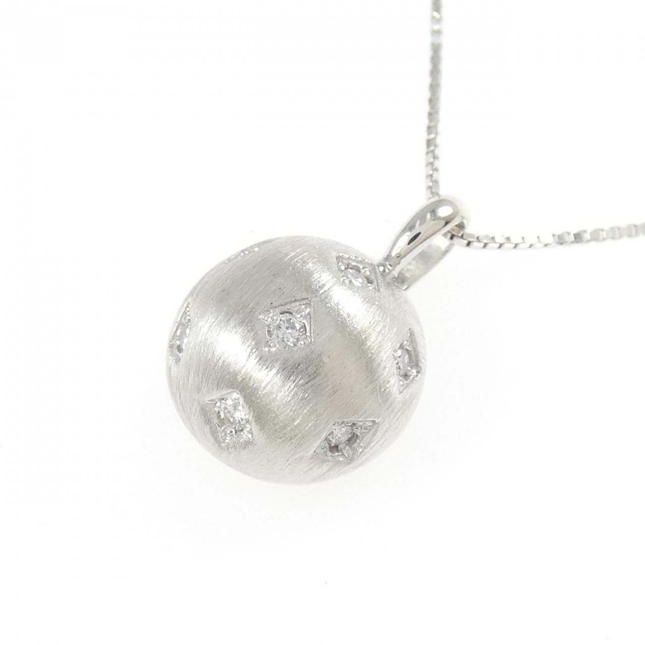416WG/K10WG ダイヤモンド ネックレス 0.07CT