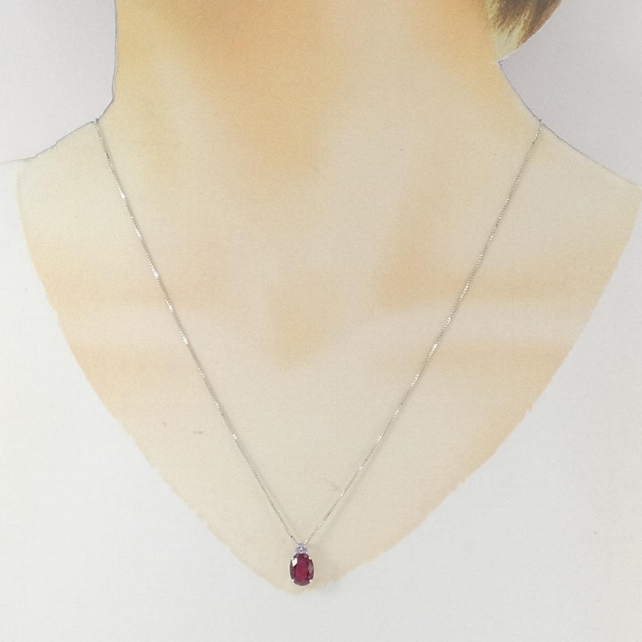 K18WG ルベライトトルマリン ネックレス 1.55CT