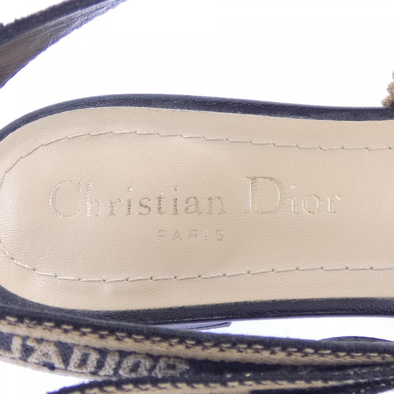 クリスチャンディオール CHRISTIAN DIOR チェック エンブロイダー J'ADIOR スリングバック シューズ