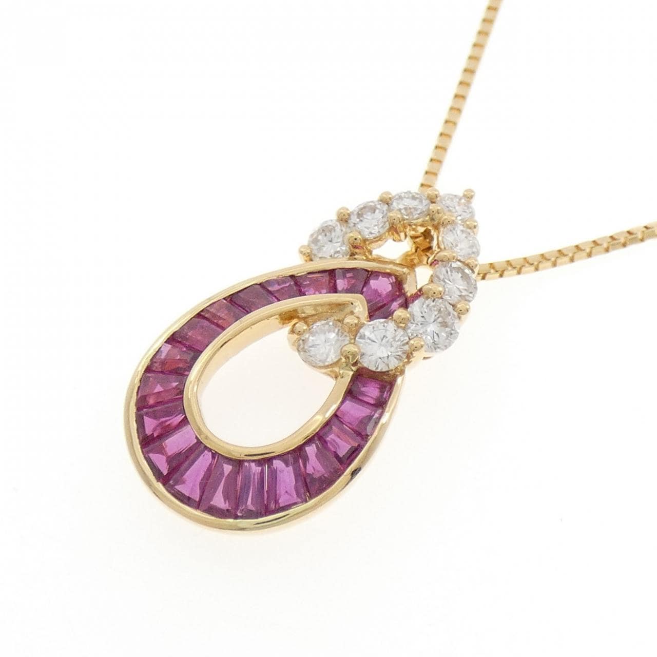 K18YG ルビー ネックレス 1.89CT