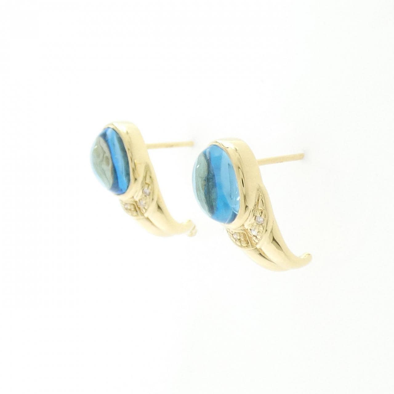 K18YG 藍色托帕石耳環