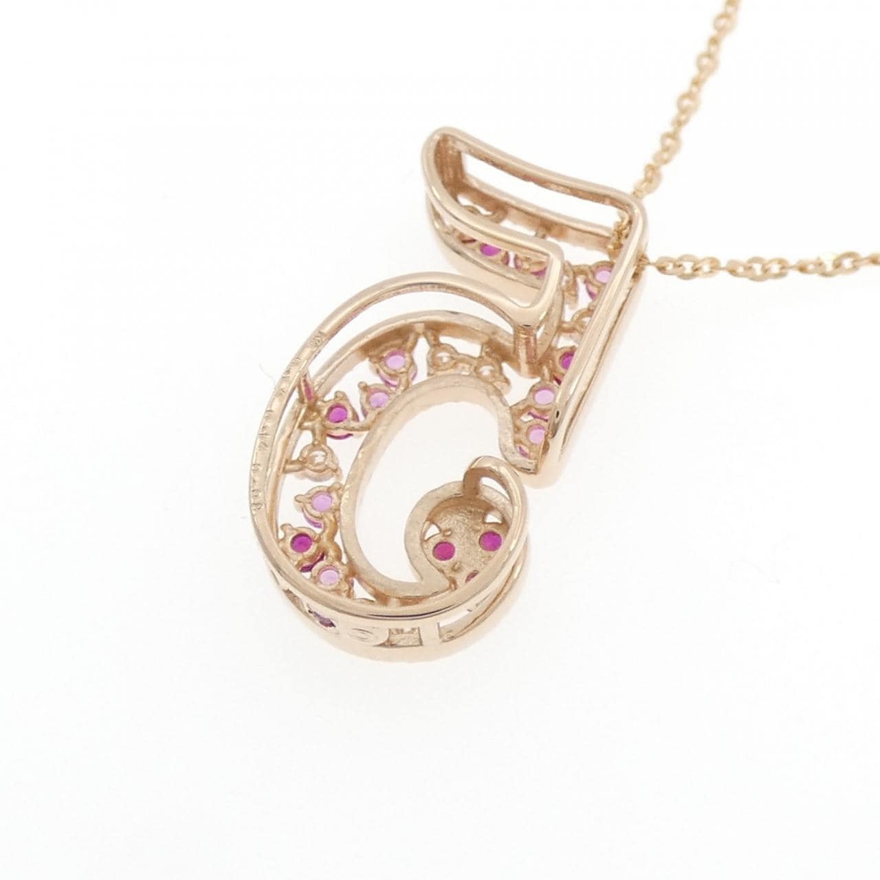 K18PG ナンバー5 カラーストーン ネックレス