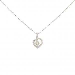 PT900/PT850 ハート ダイヤモンド ネックレス 0.18CT
