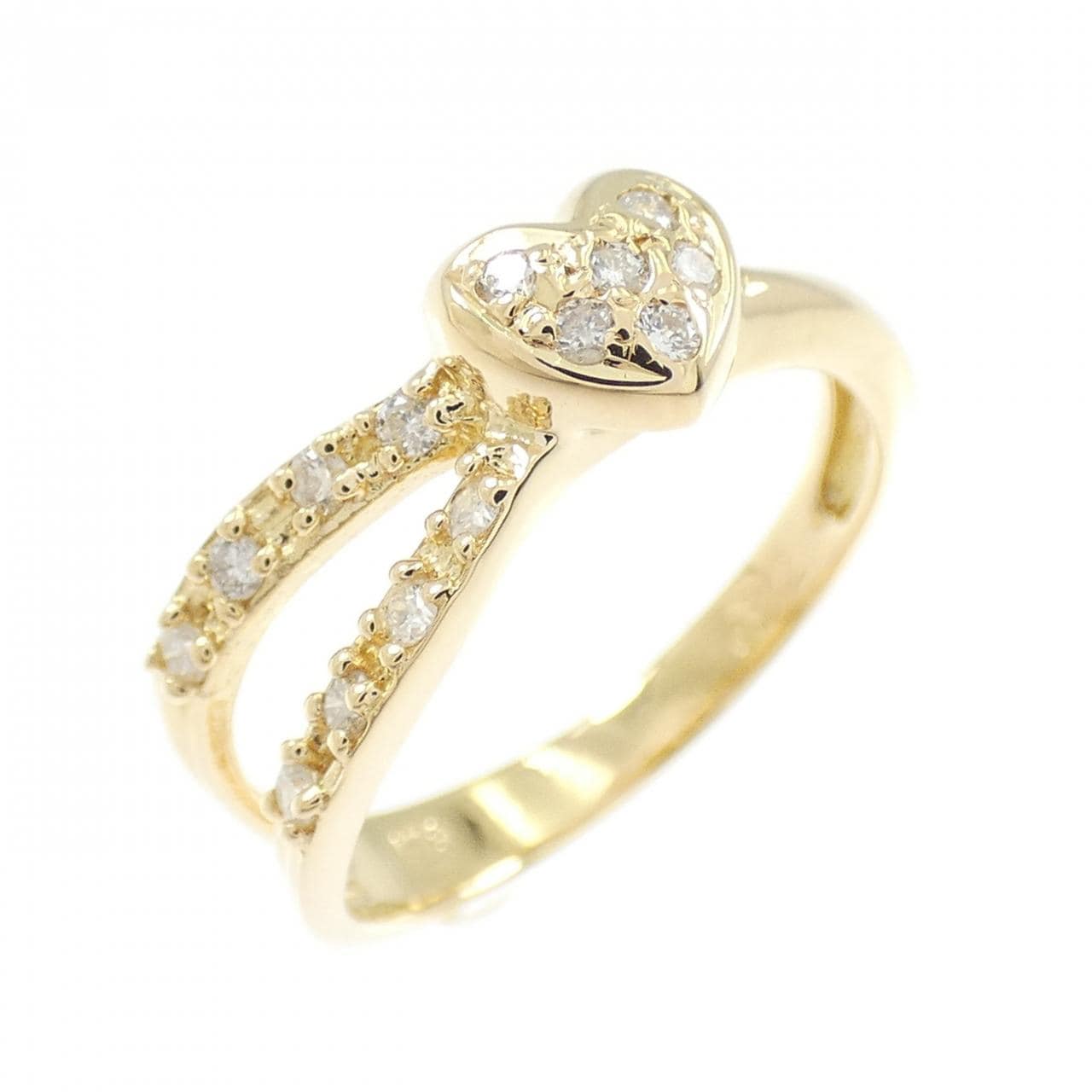 K18YG ハート ダイヤモンド リング 0.12CT