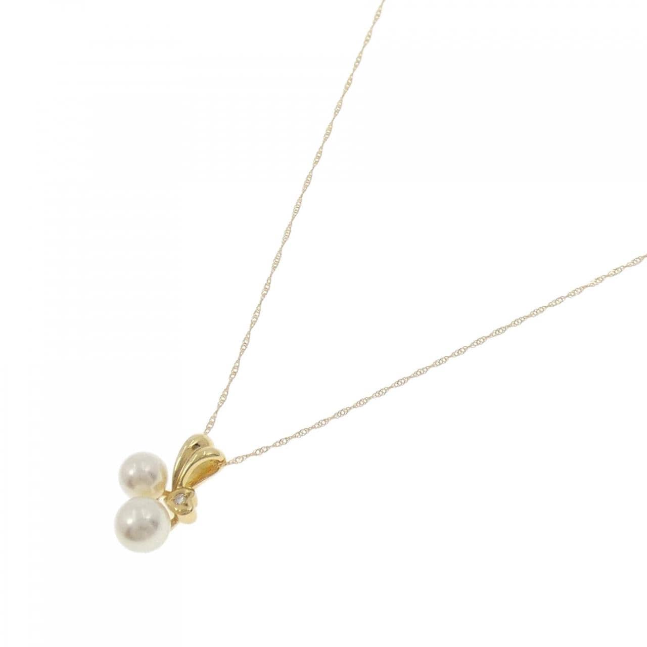 K18YG heart Akoya pearl necklace