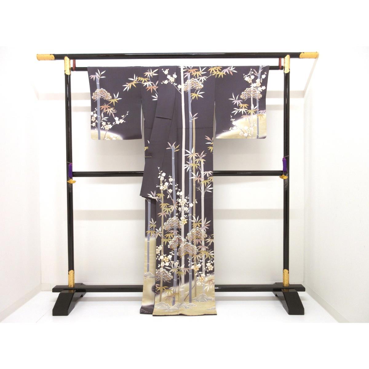 訪問着　友禅金彩加工　刺繍入りボカシ染