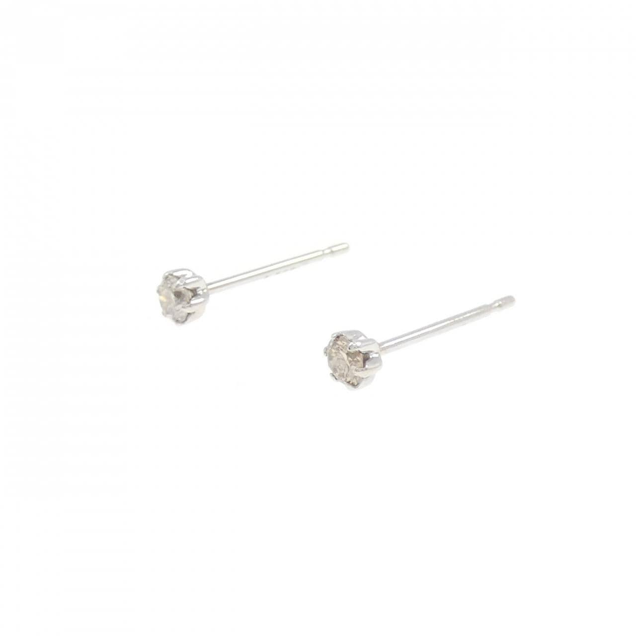 PT900 ソリティア ダイヤモンド ピアス 0.10CT