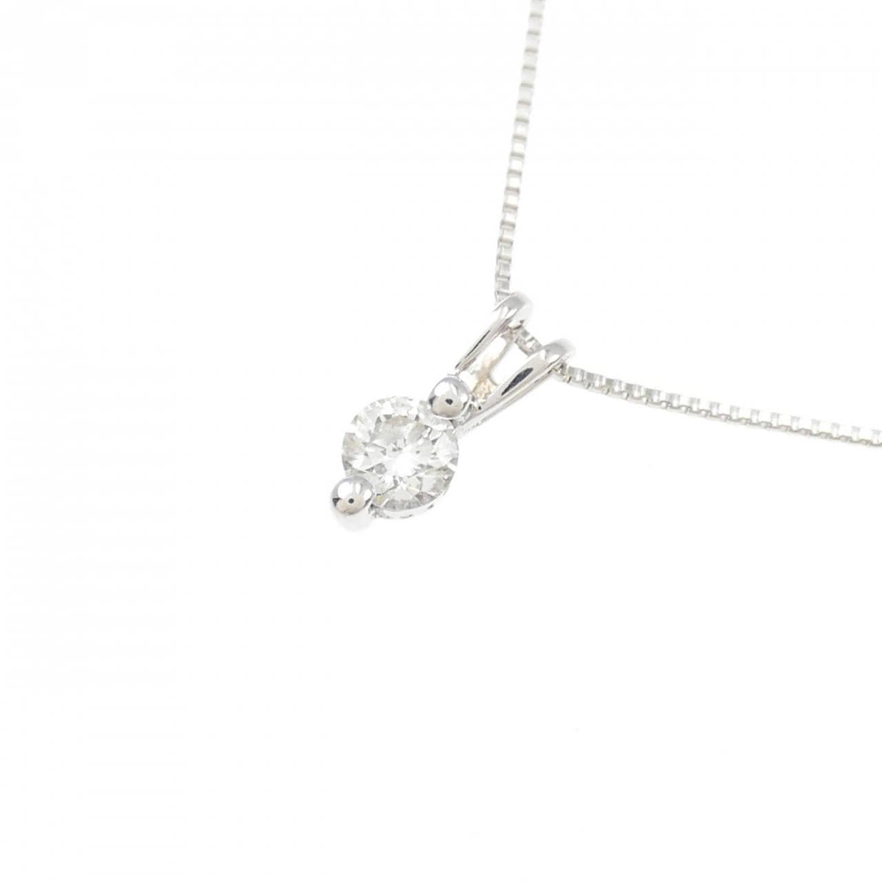 750WG/K18WG Diamond Necklace 0.16CT