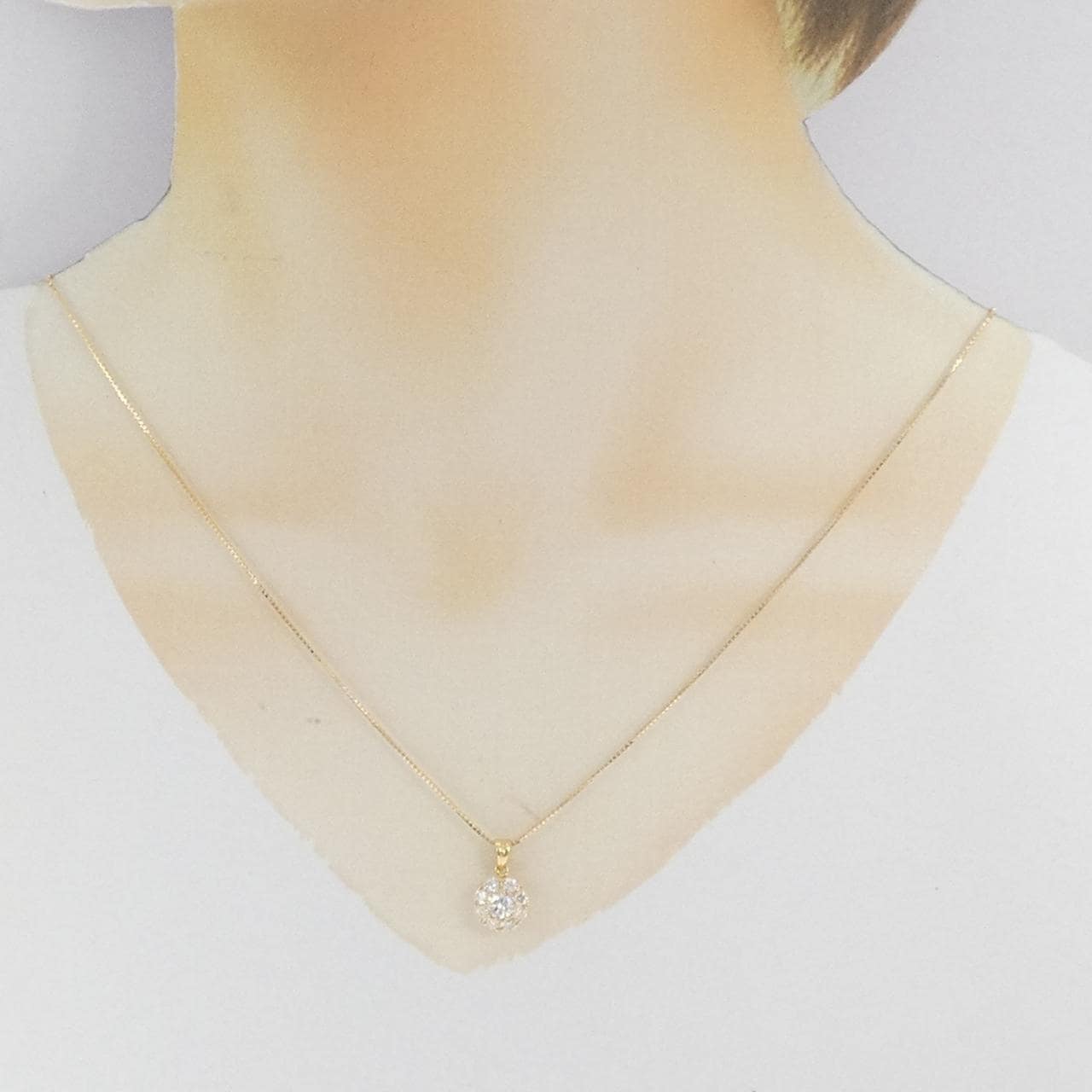 K18YG ダイヤモンド ネックレス 0.77CT